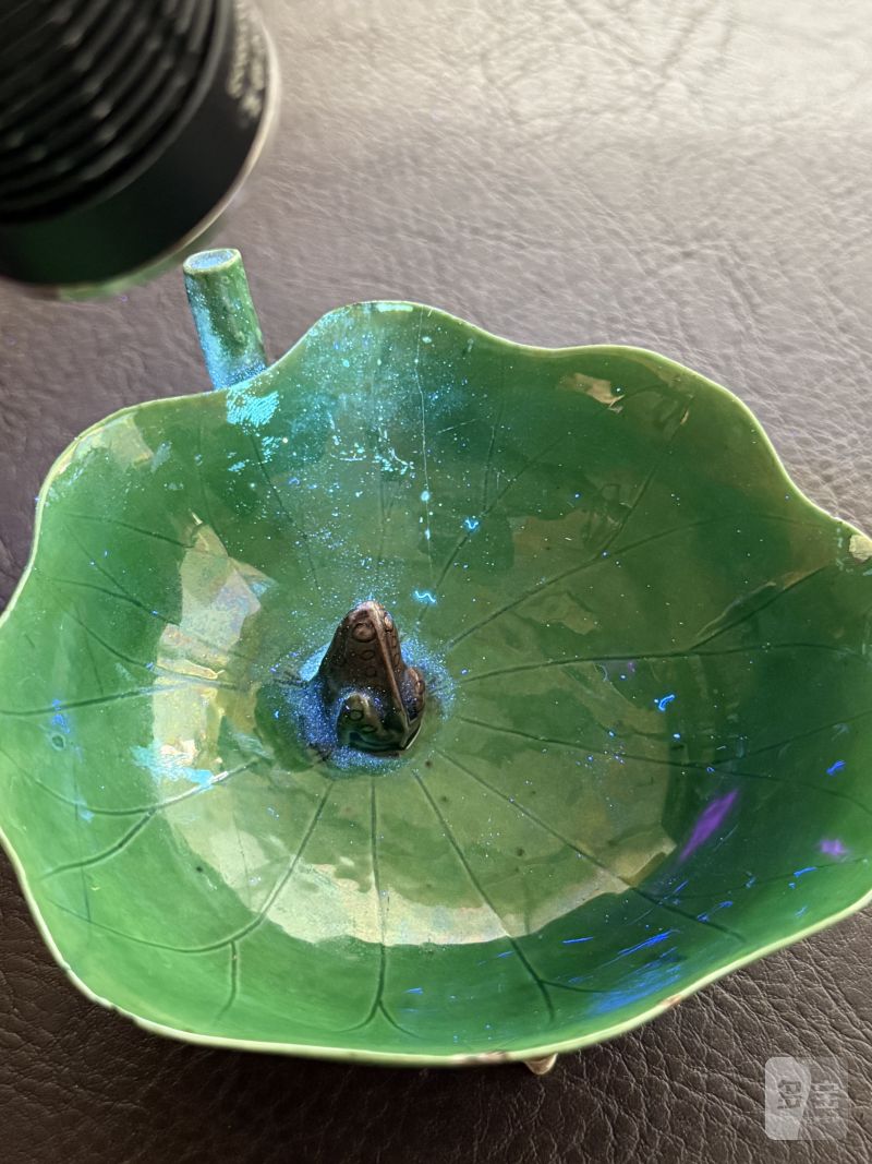 清康熙 绿釉荷叶秋操杯一对 - 图19